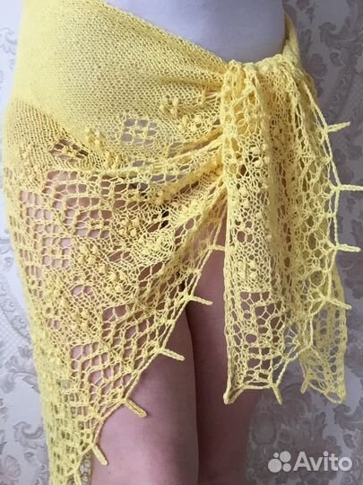 Шаль-парео ручной работы