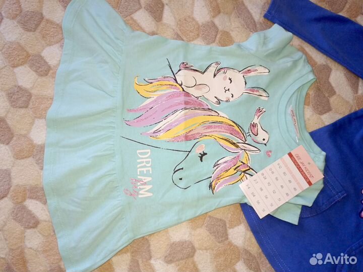 Пакет новых вещей на девочку 80