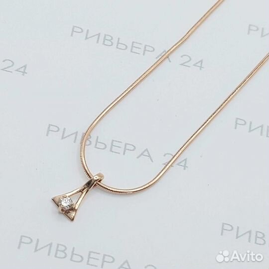 Золотое колье с бриллиантом 585 пробы 3.64 грамм 1