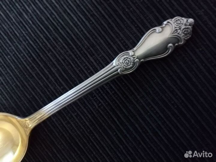 Чайные ложки мельхиор с позолотой