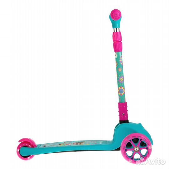 Самокат 3-х колёсный складной, Фееринки