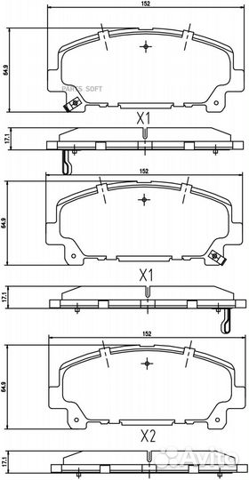 Barnett H004 Комплект передних тормозных колодок