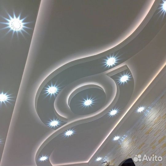 Натяжные потолки, отделочные работы