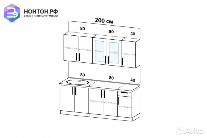 Кухня Констанция №2 2.0 софт ваниль / графит