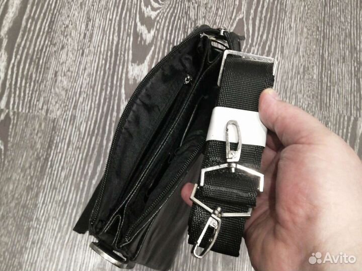 Мужская кожаная сумка через плечо новая