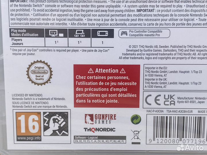 Darksiders 3 (Новый Картидж) Nintendo Switch Рус