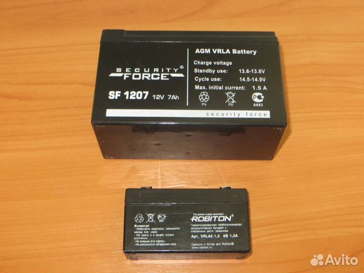 Аккумуляторы свинцово- кислотные 12V 7А 6V 1.2А