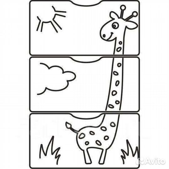 Кроватка- трансформер скв-5 Жираф 4 ящика