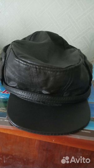 Кепка кожаная зимняя утепленная на меху classic