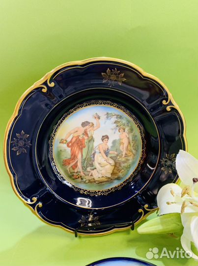 Бисквитница мадонна фарфор кобальт Австрия