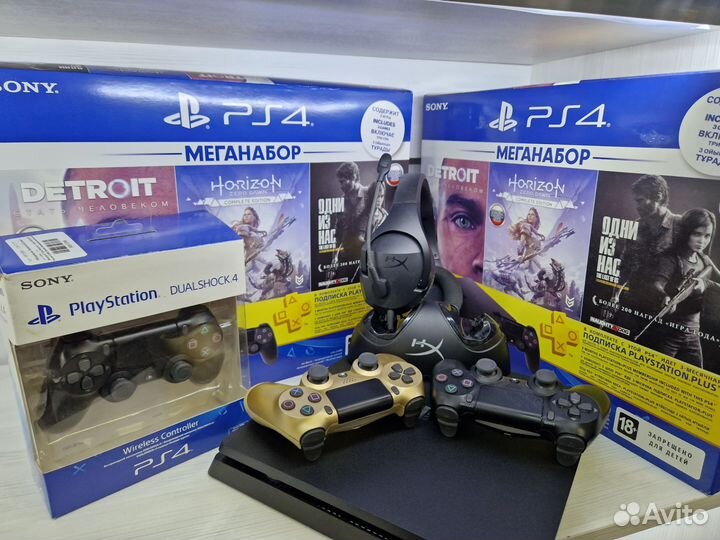 Игровая приставка ps4 slim 1tb + 2 джойстика