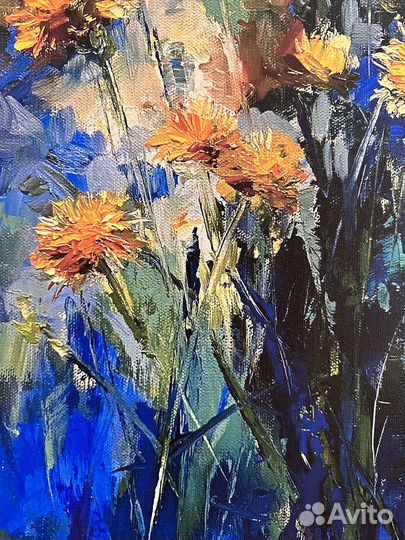 Интерьерная картина маслом цветы