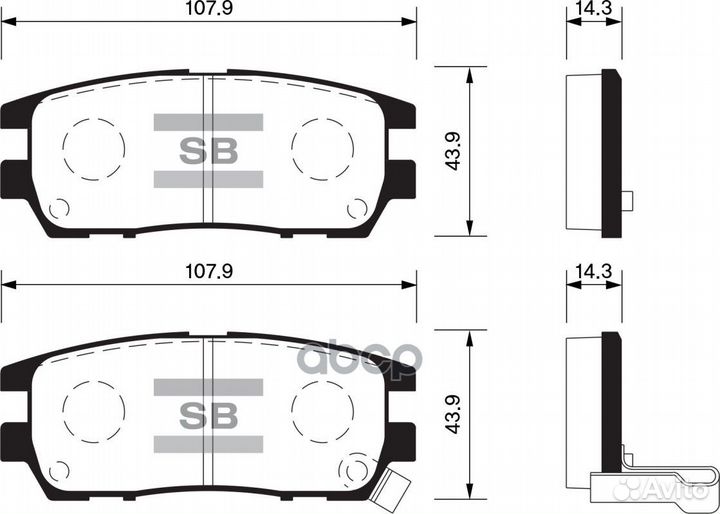 Колодки тормозные дисковые задние SP1538 Sangsin