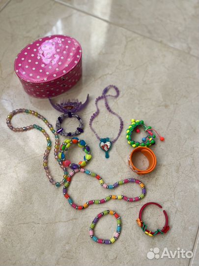 Бижутерия детская корона Ариэль и шкатулка