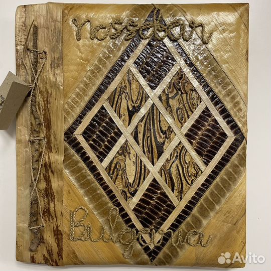 Фотоальбом из пальмы, коры, дерева, ручная работа