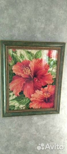 Интерьерная картина вышивка