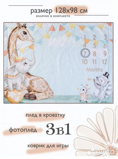 Плед фотофон одеяло