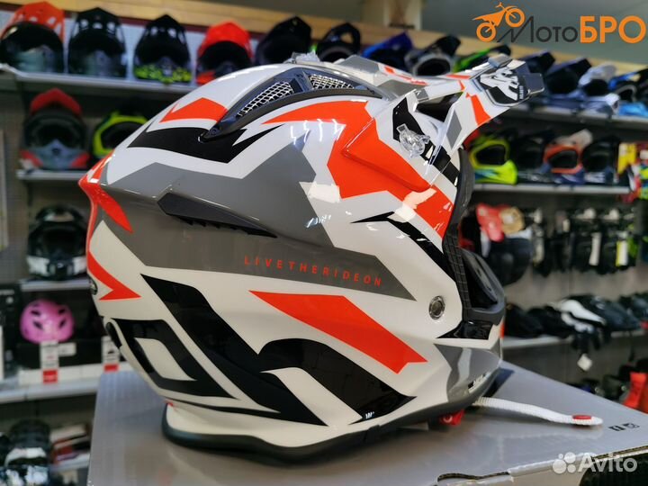 Шлем кроссовый Airoh Aviator ace swoop orange glos