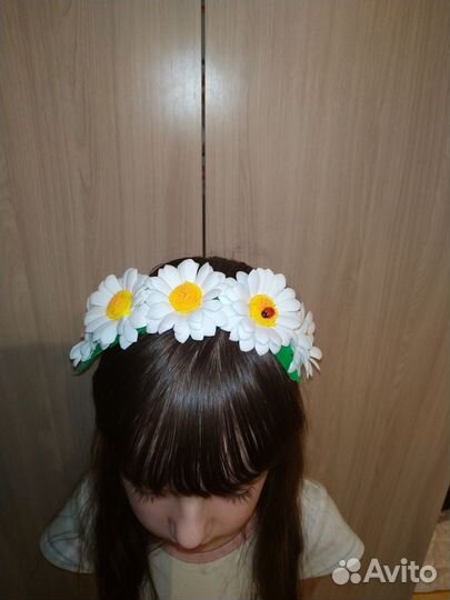 Ободок с цветами/ромашки,одуванчики ручной работы