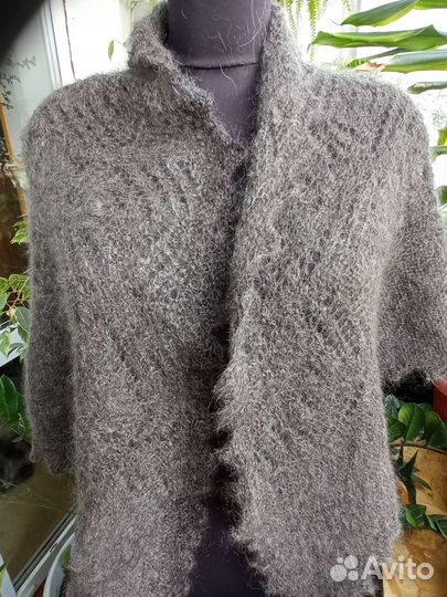 Косынка полушалок пуховая ручной вязки