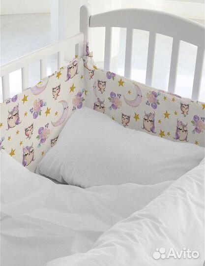 Бортики в кроватку для девочки