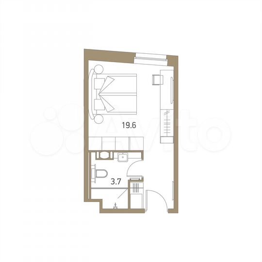 Апартаменты-студия, 23,4 м², 8/10 эт.