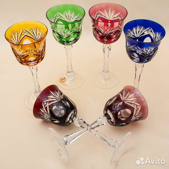 Nachtmann Шесть Бокалов для вина Цветной Хрусталь