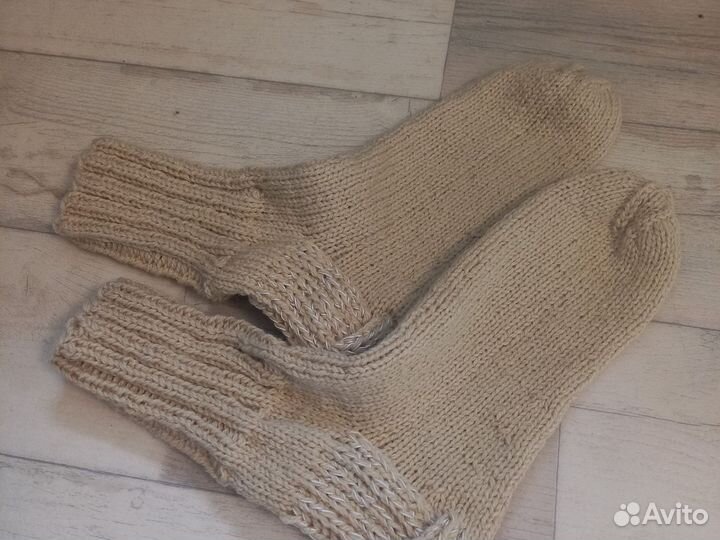 Носки ручной вязки шерстяные