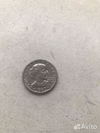 Монета. США. 1 доллар 1980 год