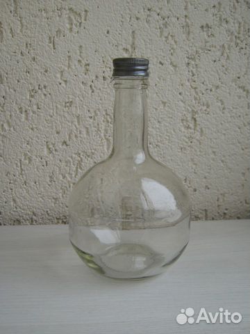 Стеклянная бутылка круглая 0,5 литра