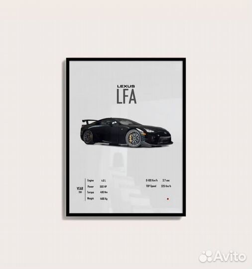 Постер с автомобилем