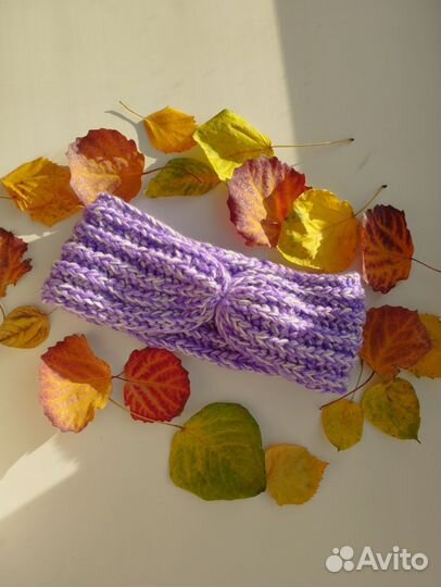 Повязка на голову вязаная