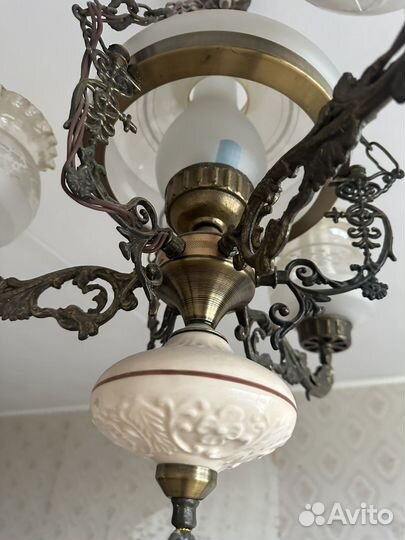 Винтажная бронзовая люстра СССР