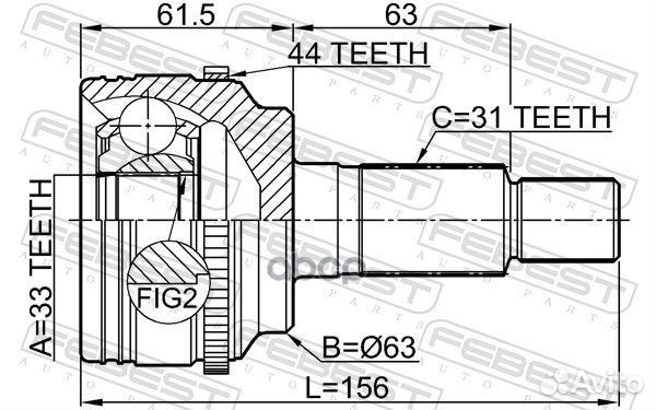 ШРУС mazda CX-7 07-12 нар. 0510-ERA44 Febest