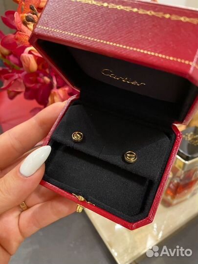Золотые серьги Cartier love