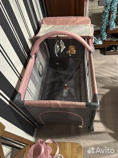 Манеж-кровать Lionelo Flower, flamingo