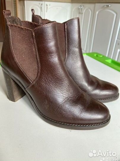 Женские ботильоны на каблуке,черные/коричневые 37