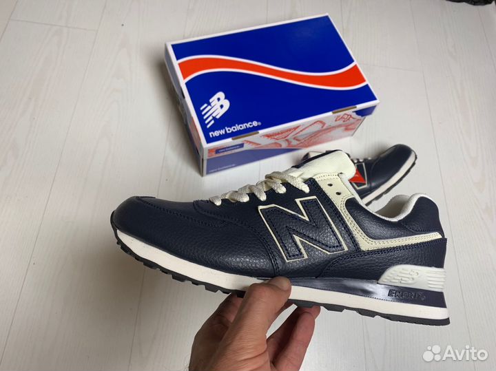 Кроссовки new balance 574 кожаные