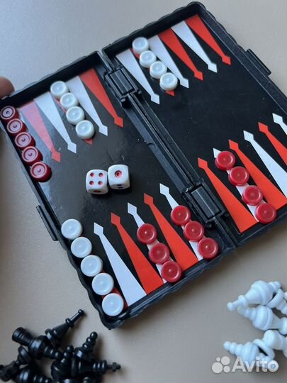Шахматы шашки нарды 3в1 магнитные дорожные