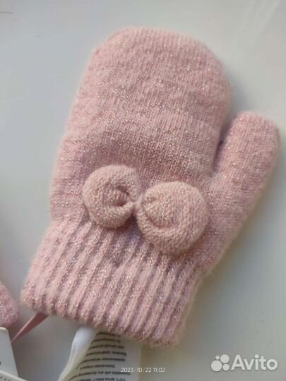 Варежки на резинке зима, холодная осень, 11 и 12