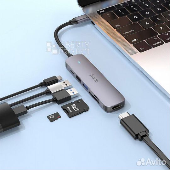 Адаптер hoco HB28 USB-C на hdtv+USB 3.0+USB2.0