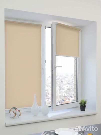 Рулонные шторы 50х180, жалюзи ткань Эко кофе Омск