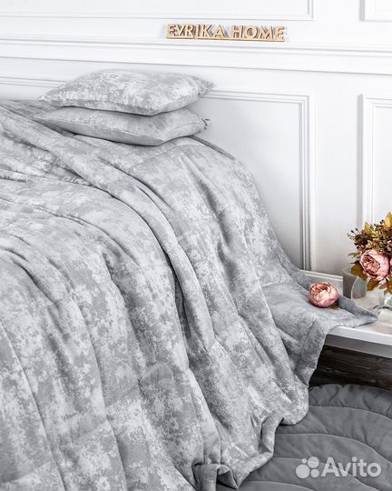 Покрывало зарина стальной новое плед на кровать