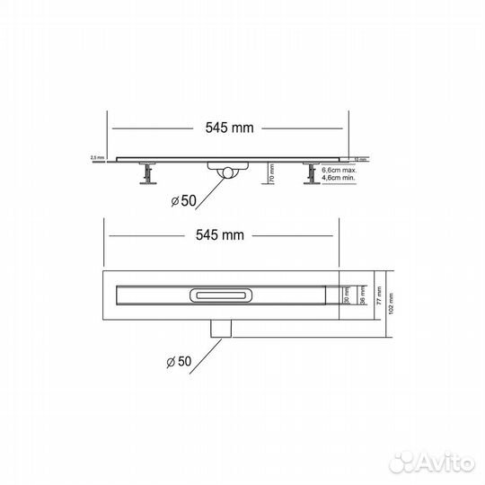 Vincea SAY.510.50.P.DUZ Душевой лоток