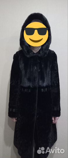 Шуба мутоновая с норкой