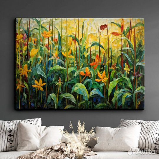 Интерьерная картина маслом на холсте премиум холст