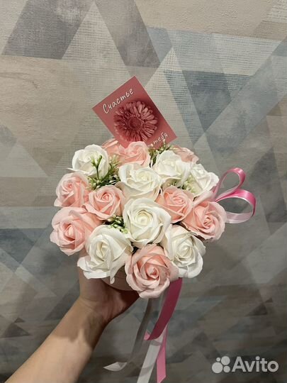 Букеты из мыльных роз