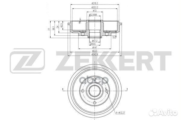Барабан торм. зад. Ford Fiesta IV V 95- Fusio