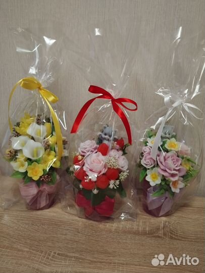 Мыло ручной работы, букеты