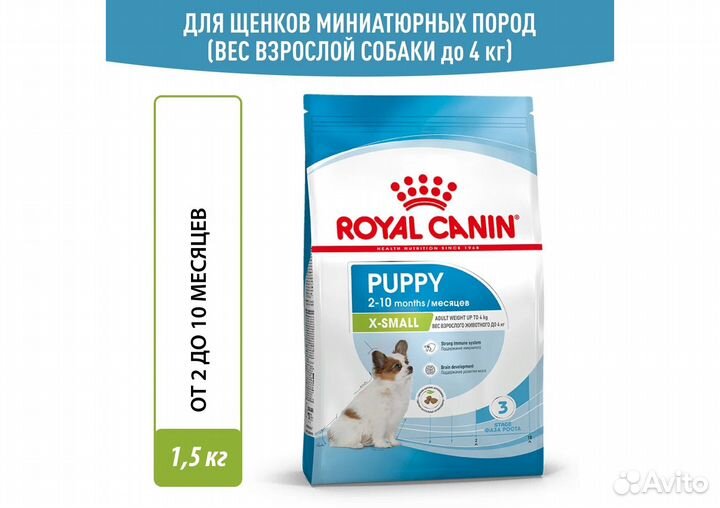 Корм Royal Canin д/щенков миниатюрных пород 1,5 кг